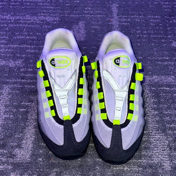 Nike Kids Sneakers White, Black, and Neon Yellow